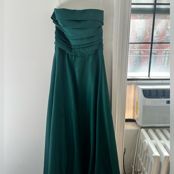 Green Strapless Bridesmaid Dress - Picture 1 of 7